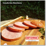 Aroma Bali frozen pork HAM HONEY half cut as steaks 1cm 3/8" (price/pack 5pcs 1kg)